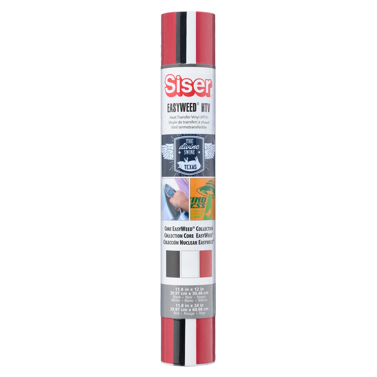 8 Packs: 3 ct. (24 total) Siser® Easyweed® Heat Transfer Vinyl Sampler, Red, White & Black